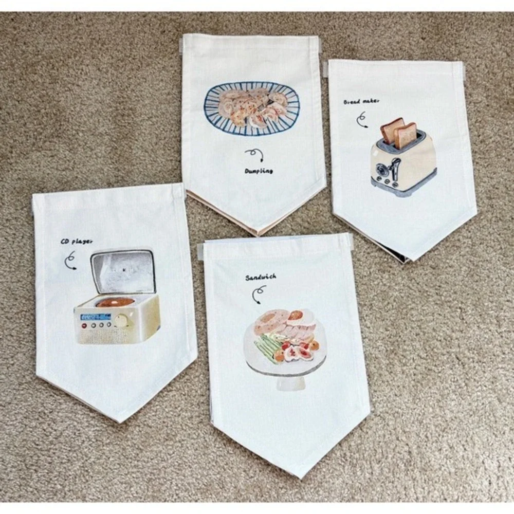 Noren Kitchen Curtain Set Unisex OS Cream Excellent Japanese Cafe Decor Bunting